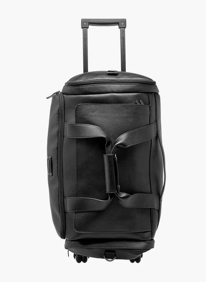 Wave BLACK Textured Softcase Trolley Bag With Retractable Handle for Men | Best Price UAE